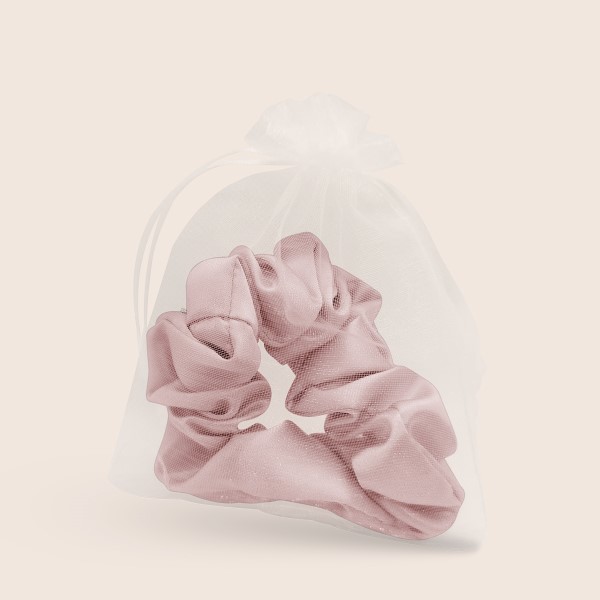 Rosa Seiden-Haargummi – Bild 3