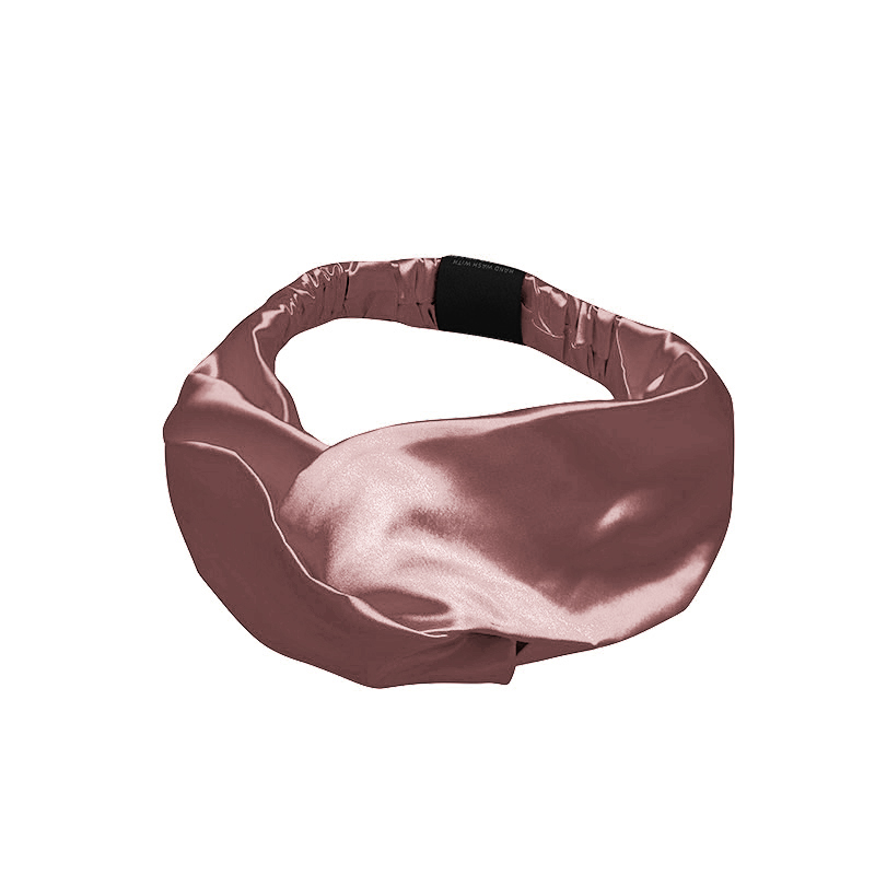 Elegantes Seidenstirnband - Dunkelpink – Bild 2